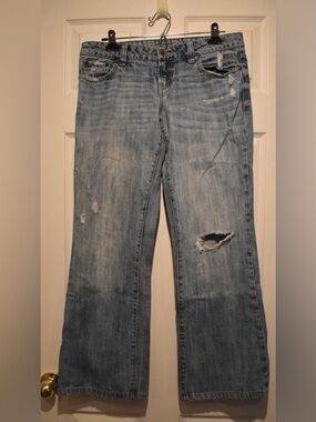 American Rag Light Blue Distressed Flare Jeans